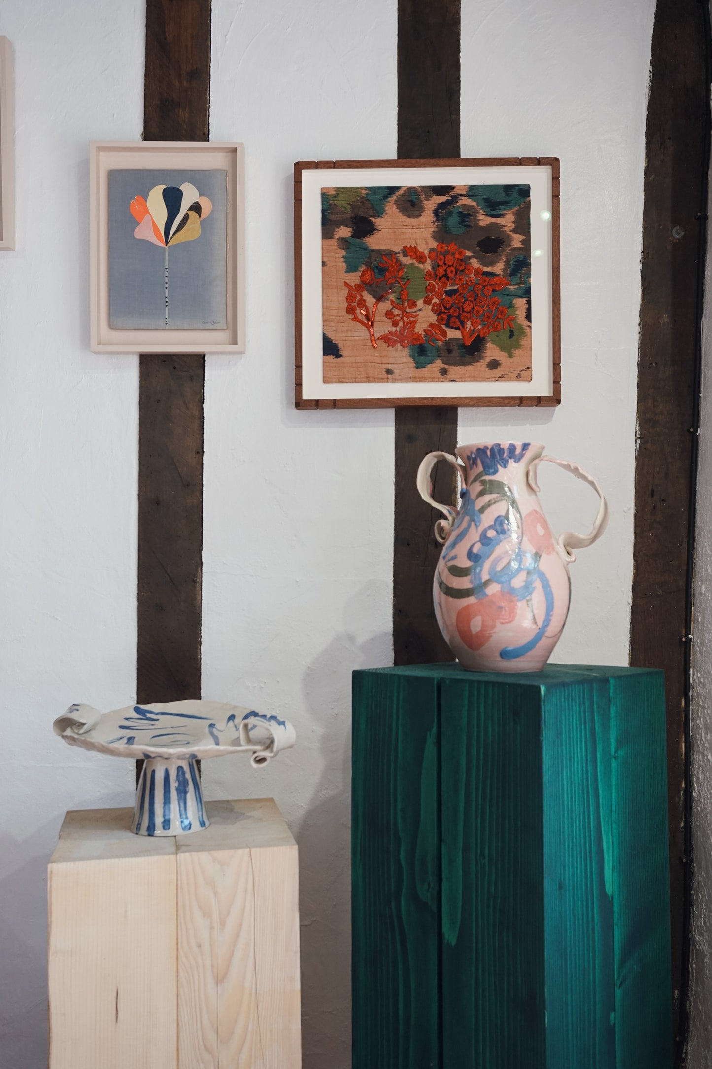 Blue Abstract Cake Stand by Lotte Andrews