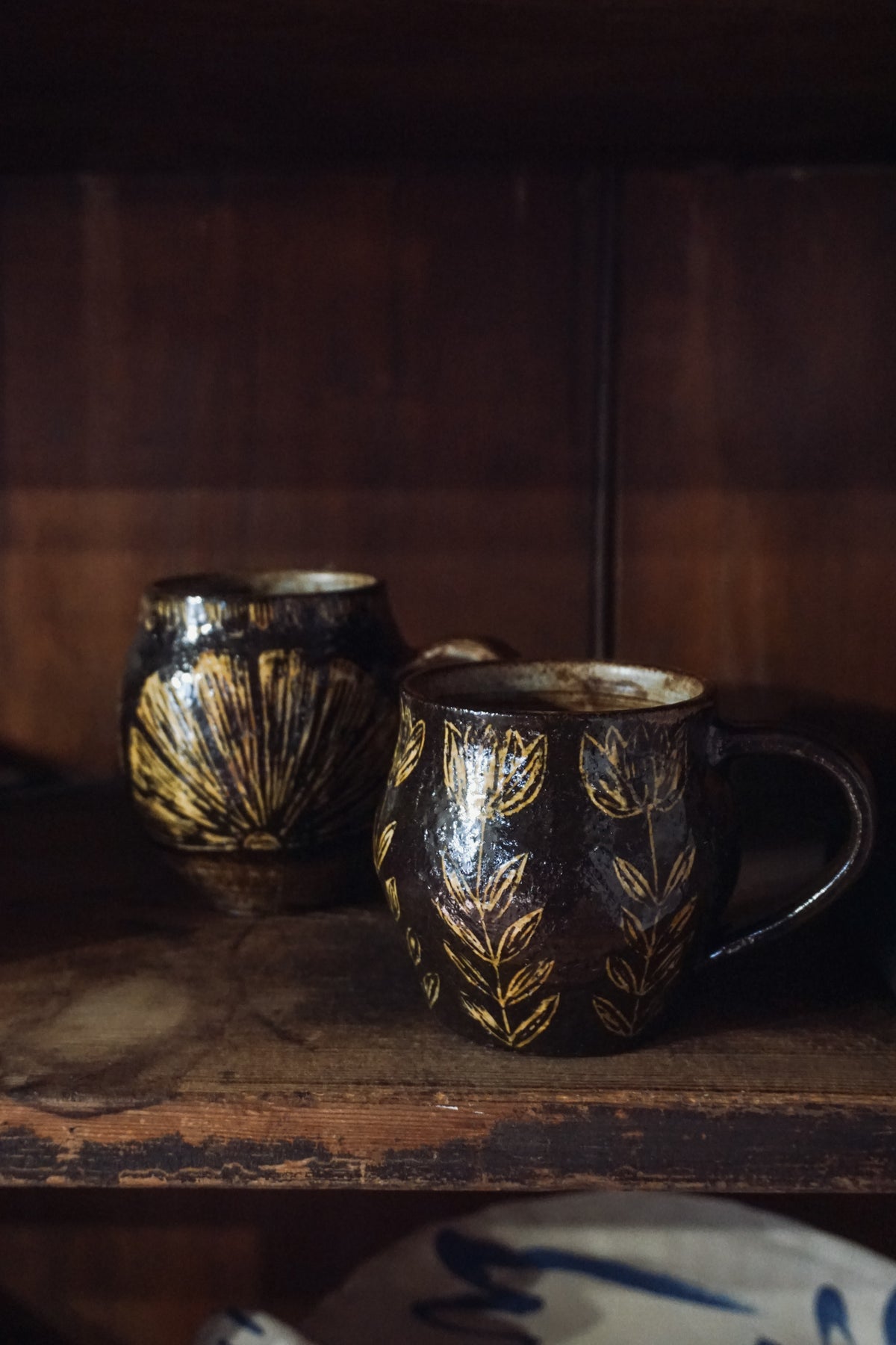 Black Stoneware Sunburst Mug by Steph Tooley