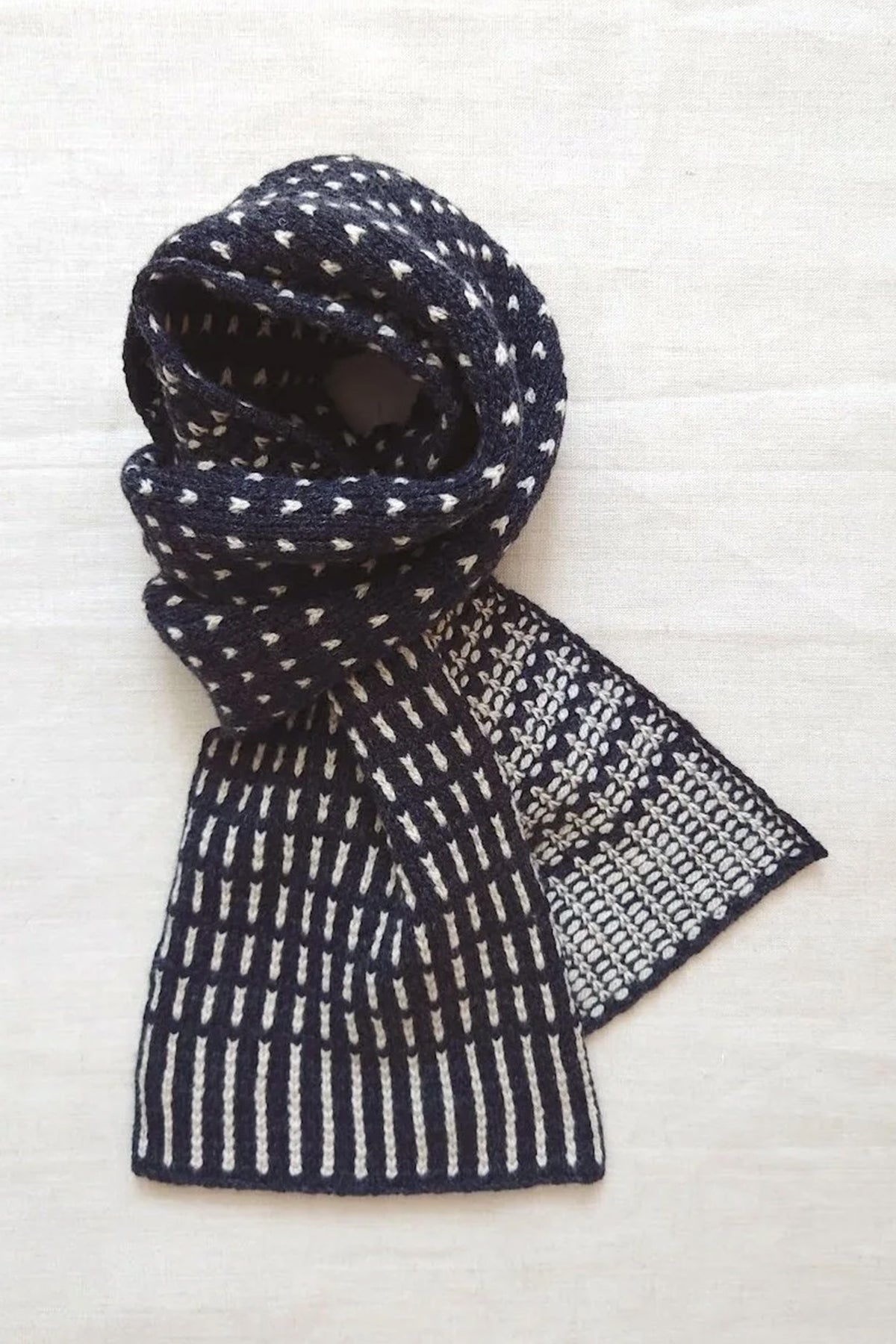 Renard Wool Scarf - Charcoal by Kate Jones Knitwear
