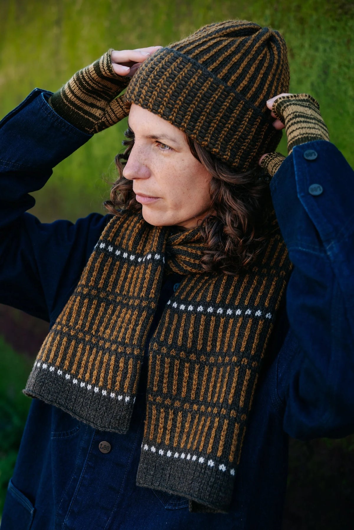 Bold Stripe Hat - Mustard by Kate Jones Knitwear