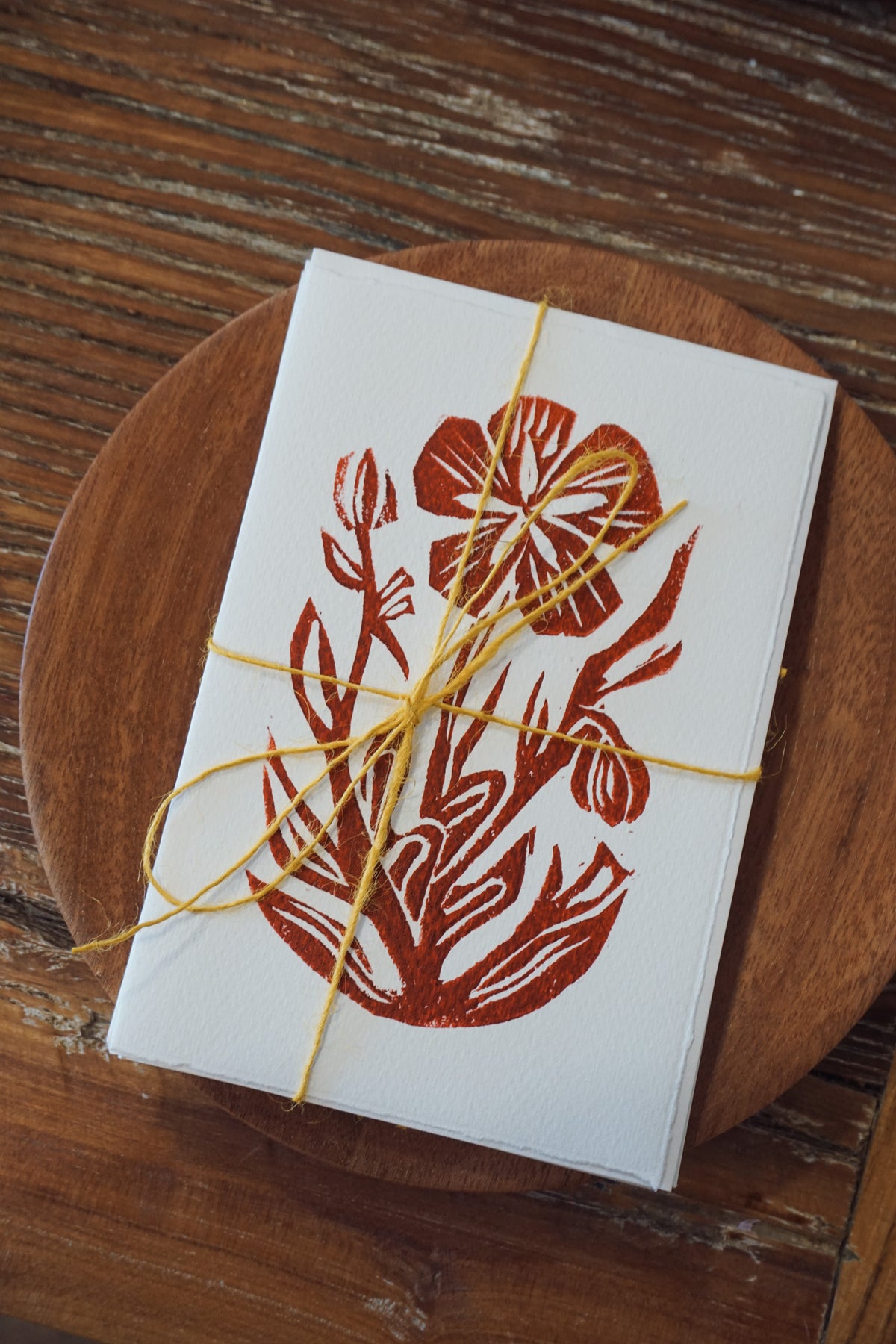 Woolf's Hellebore woodcut print card by Jo Sweeting