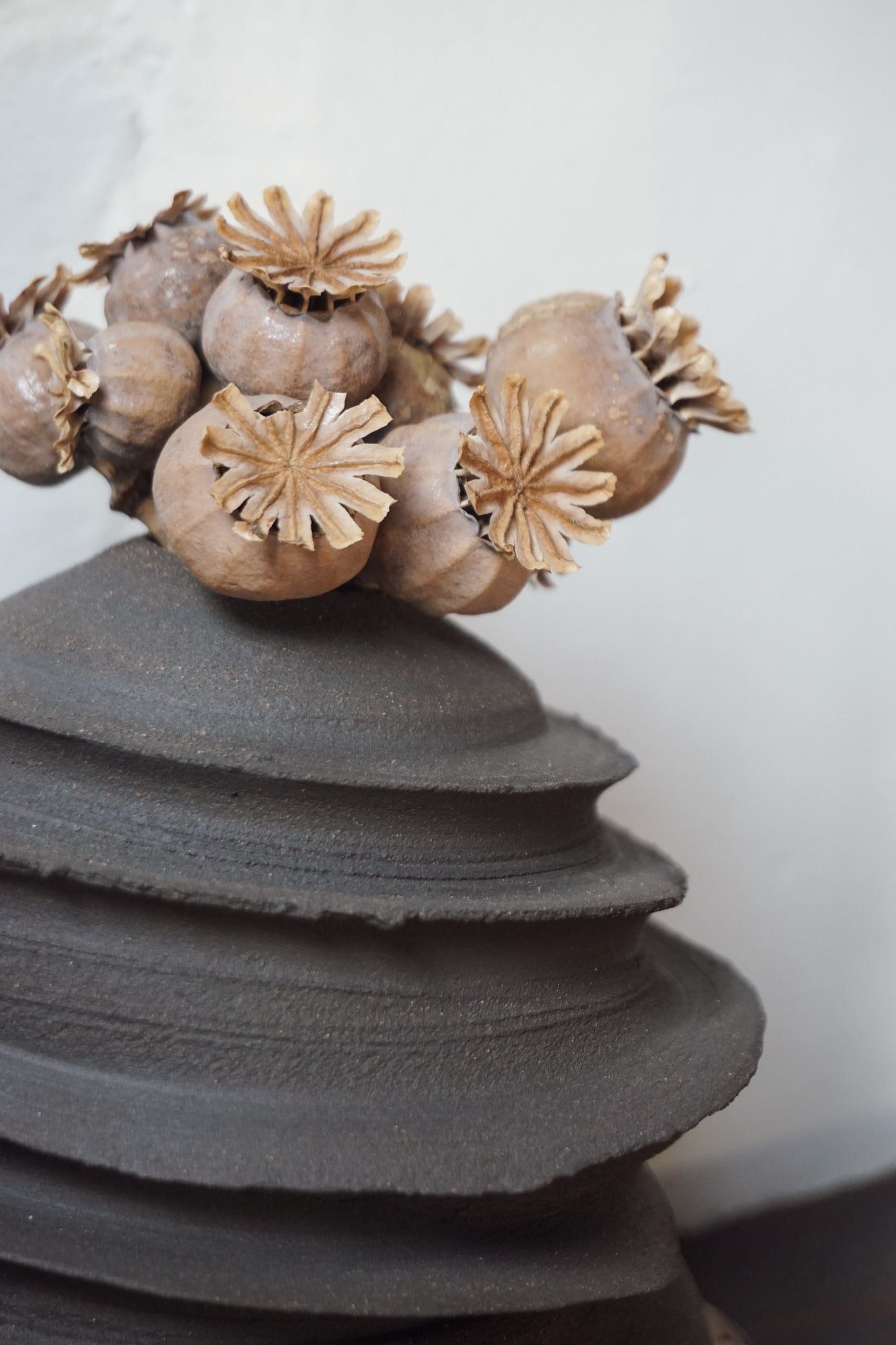 Black Stoneware Vase by Kate McMinnies