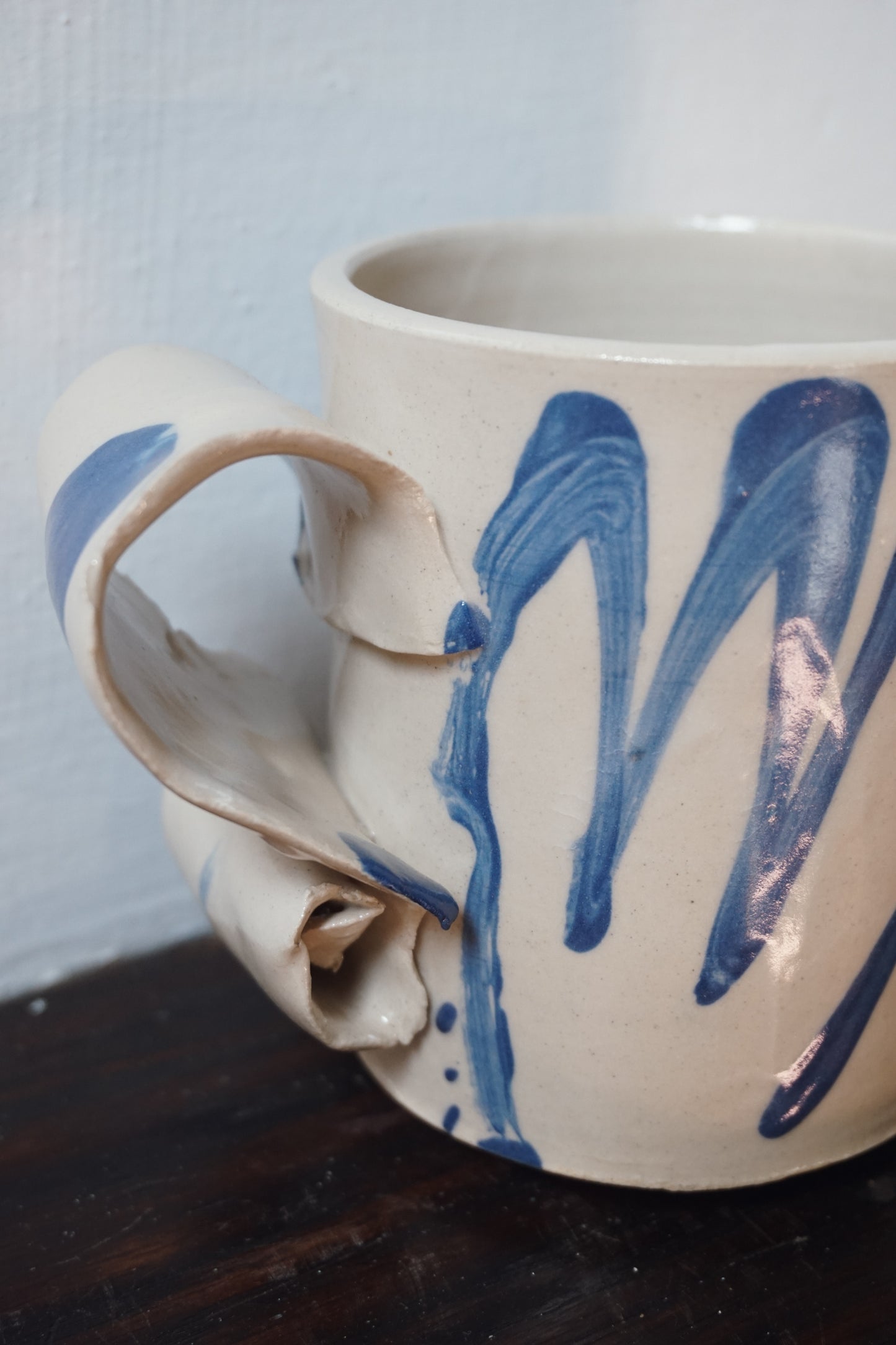 Blue Abstract Mug by Lotte Andrews