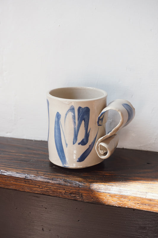 Blue Abstract Mug by Lotte Andrews