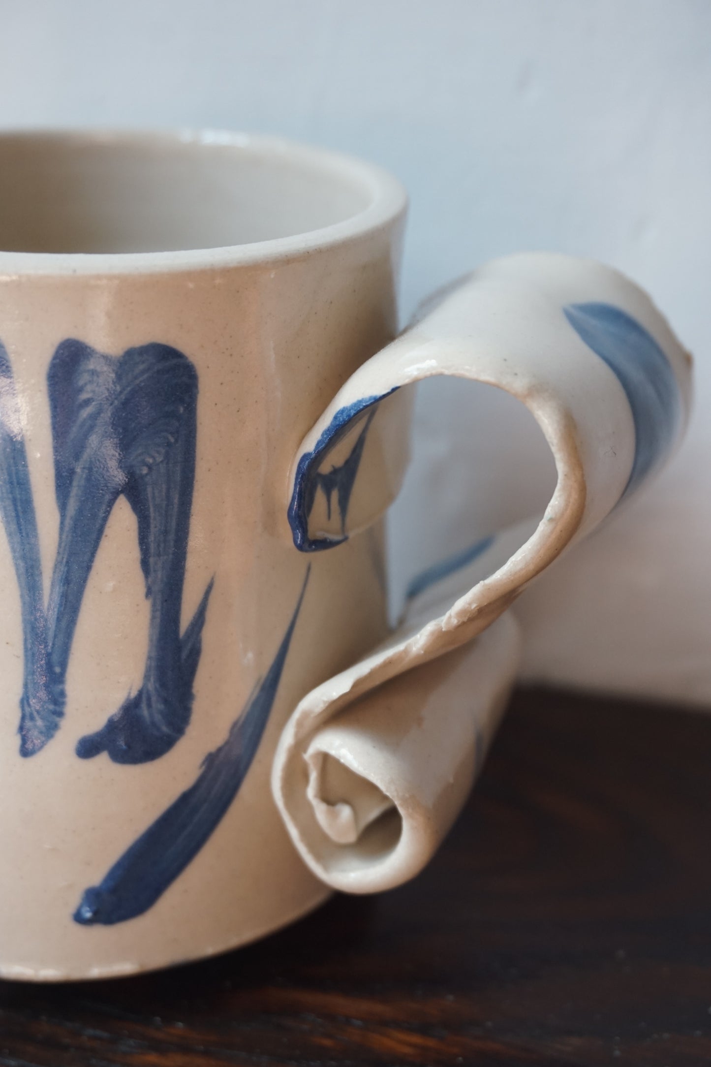 Blue Abstract Mug by Lotte Andrews
