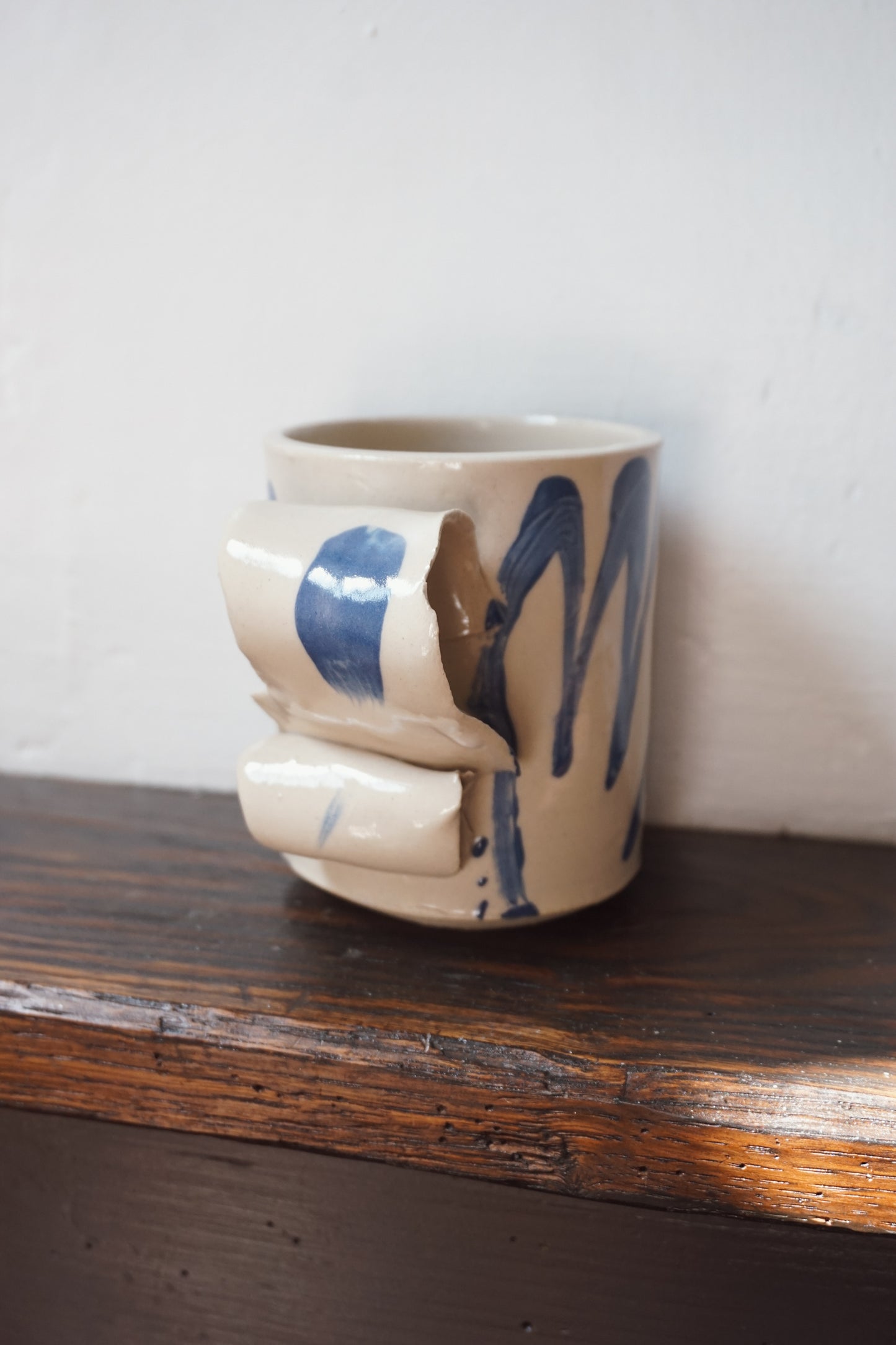 Blue Abstract Mug by Lotte Andrews