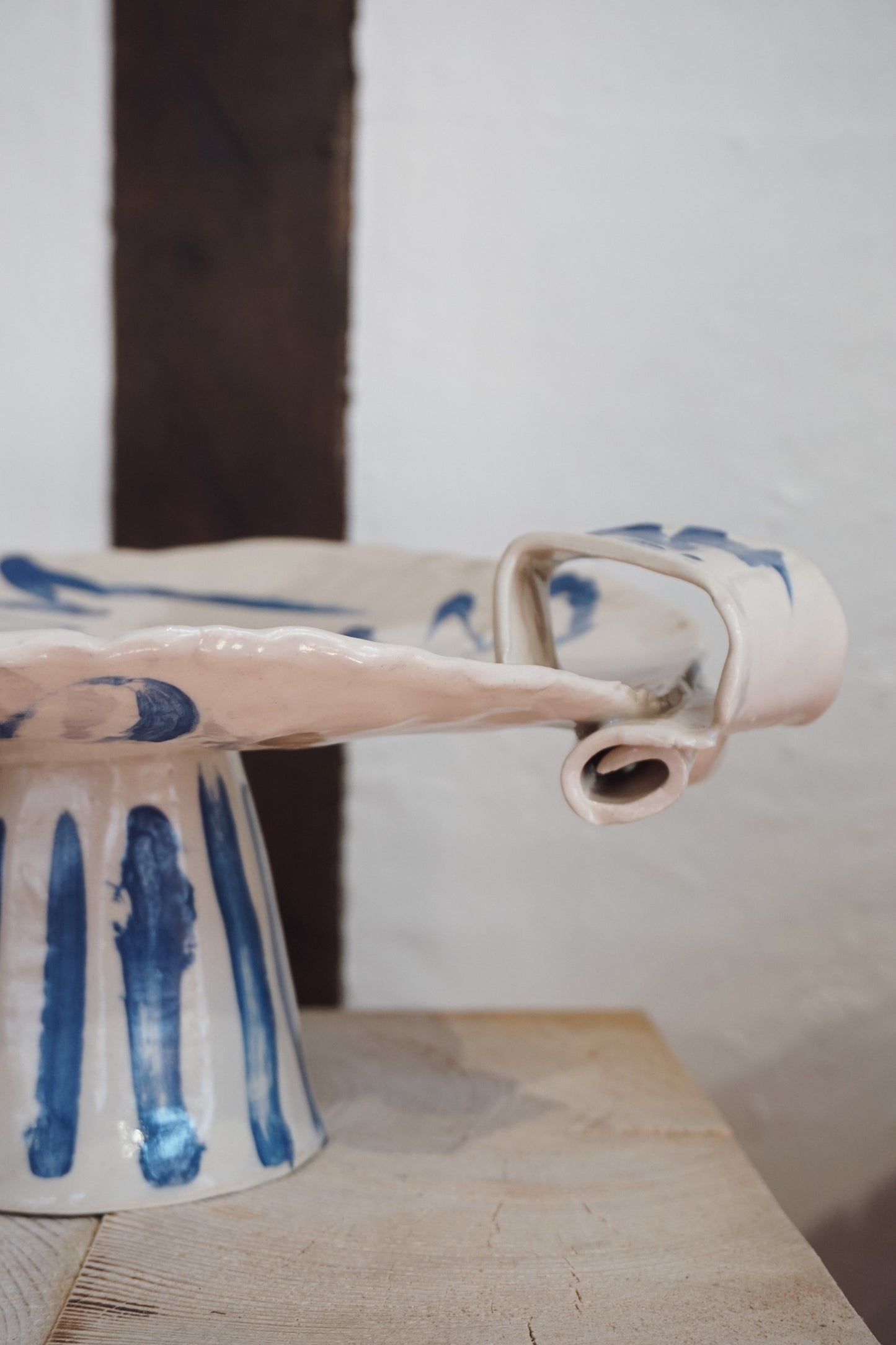 Blue Abstract Cake Stand by Lotte Andrews