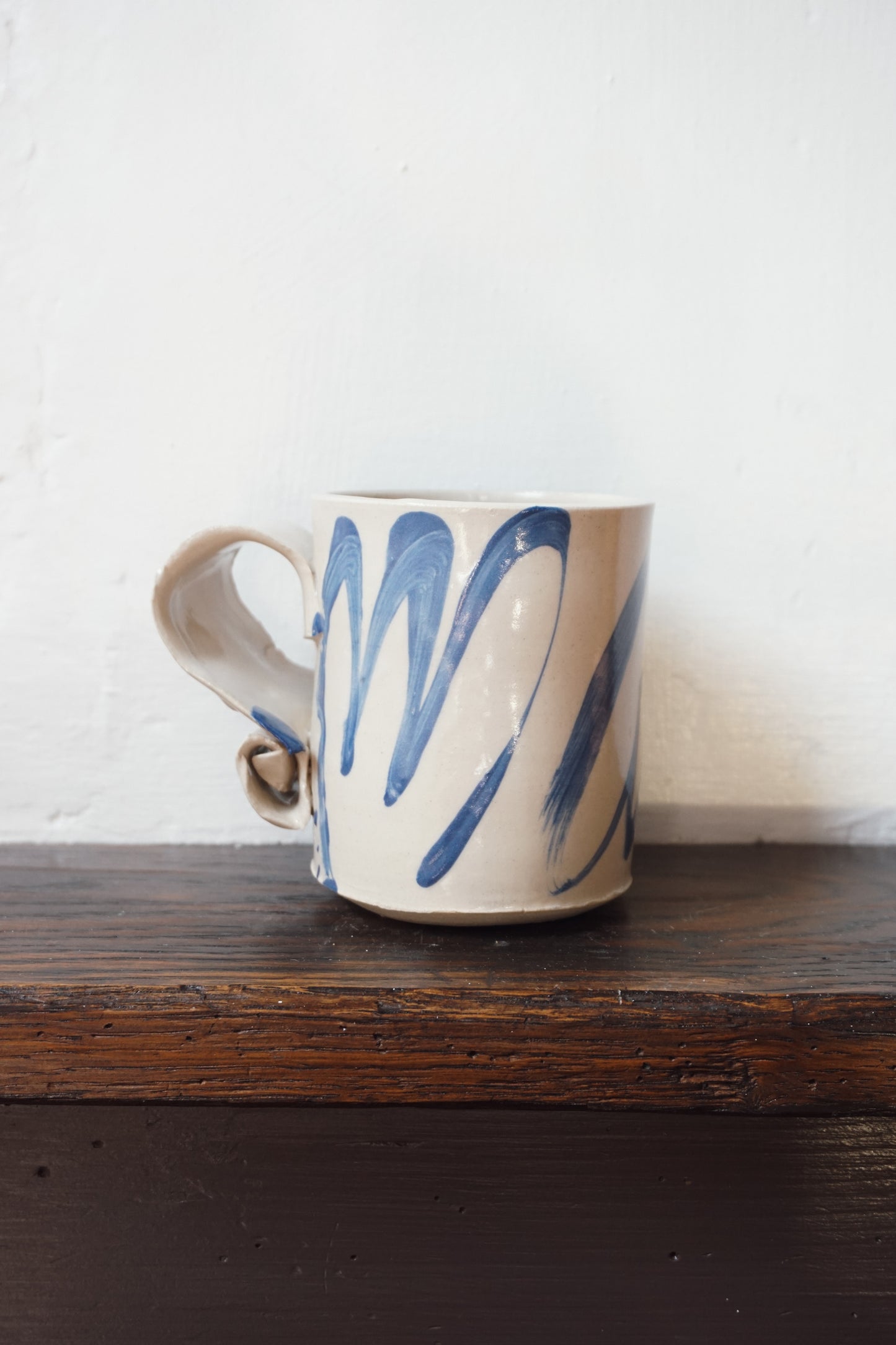Blue Abstract Mug by Lotte Andrews