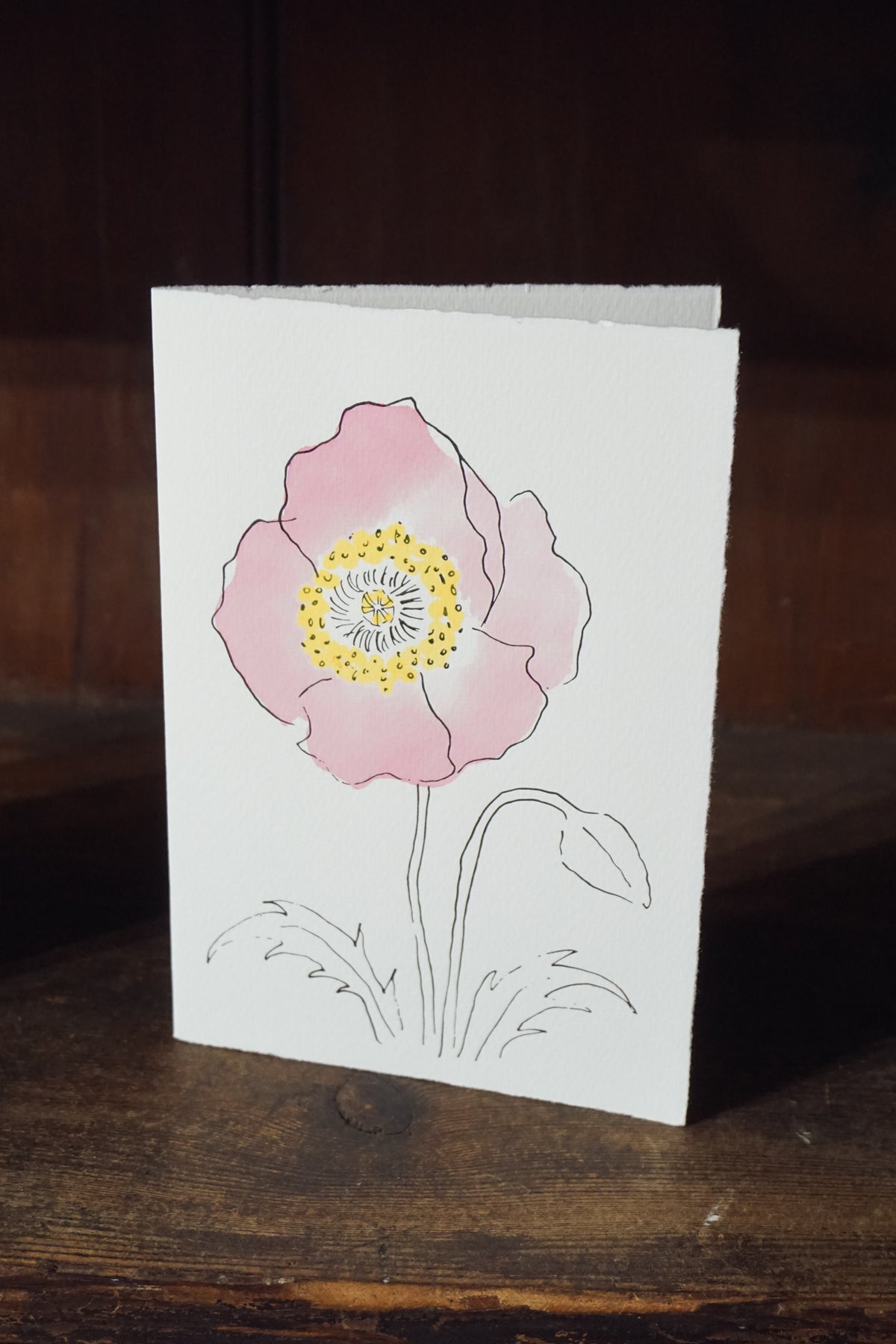 Oriental Poppy card by Scribble & Daub