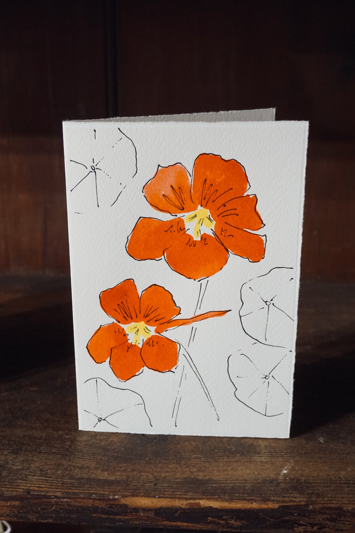 Nasturtiums card by Scribble & Daub