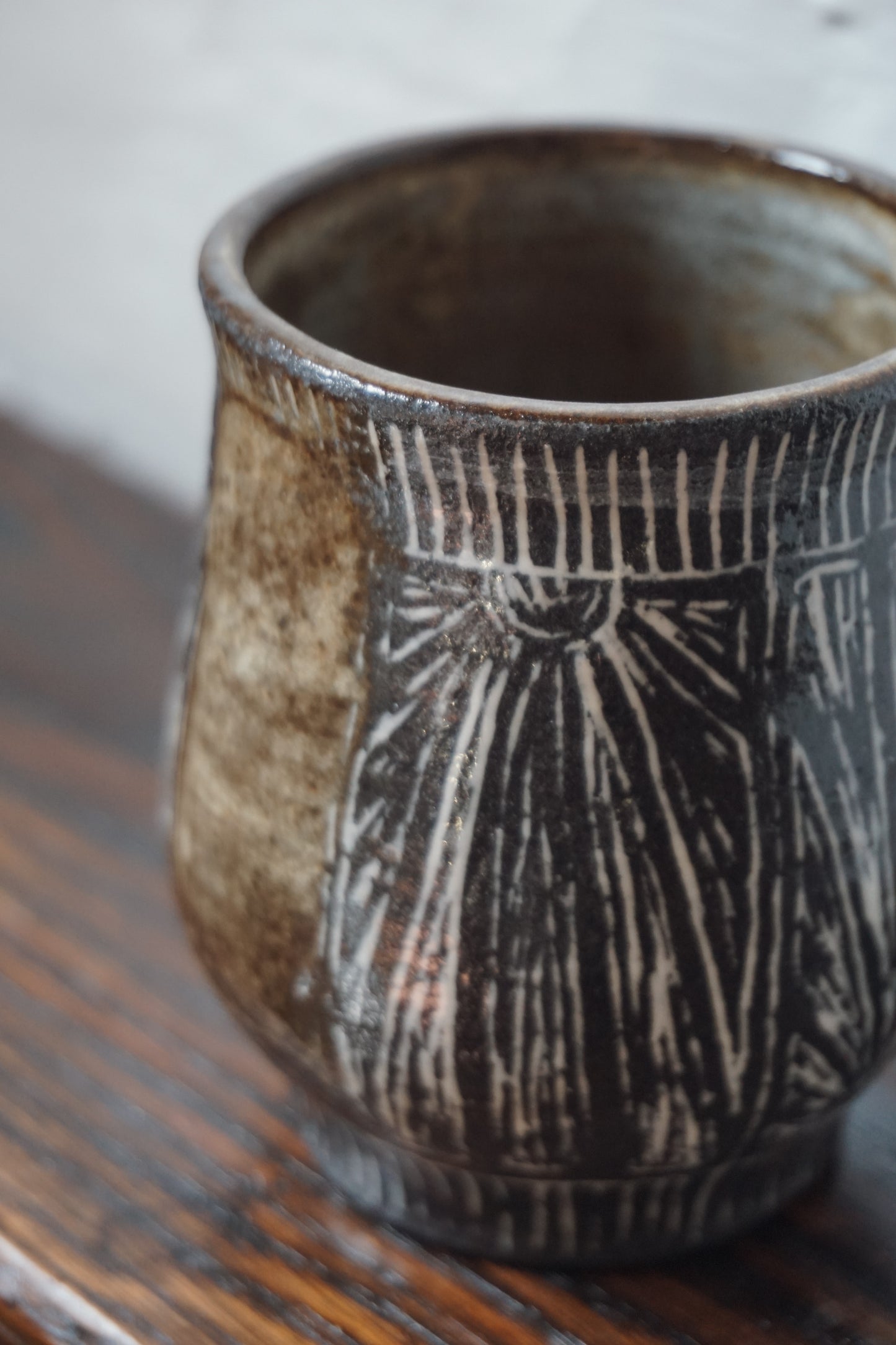Sunburst stoneware Cup by Steph Tooley