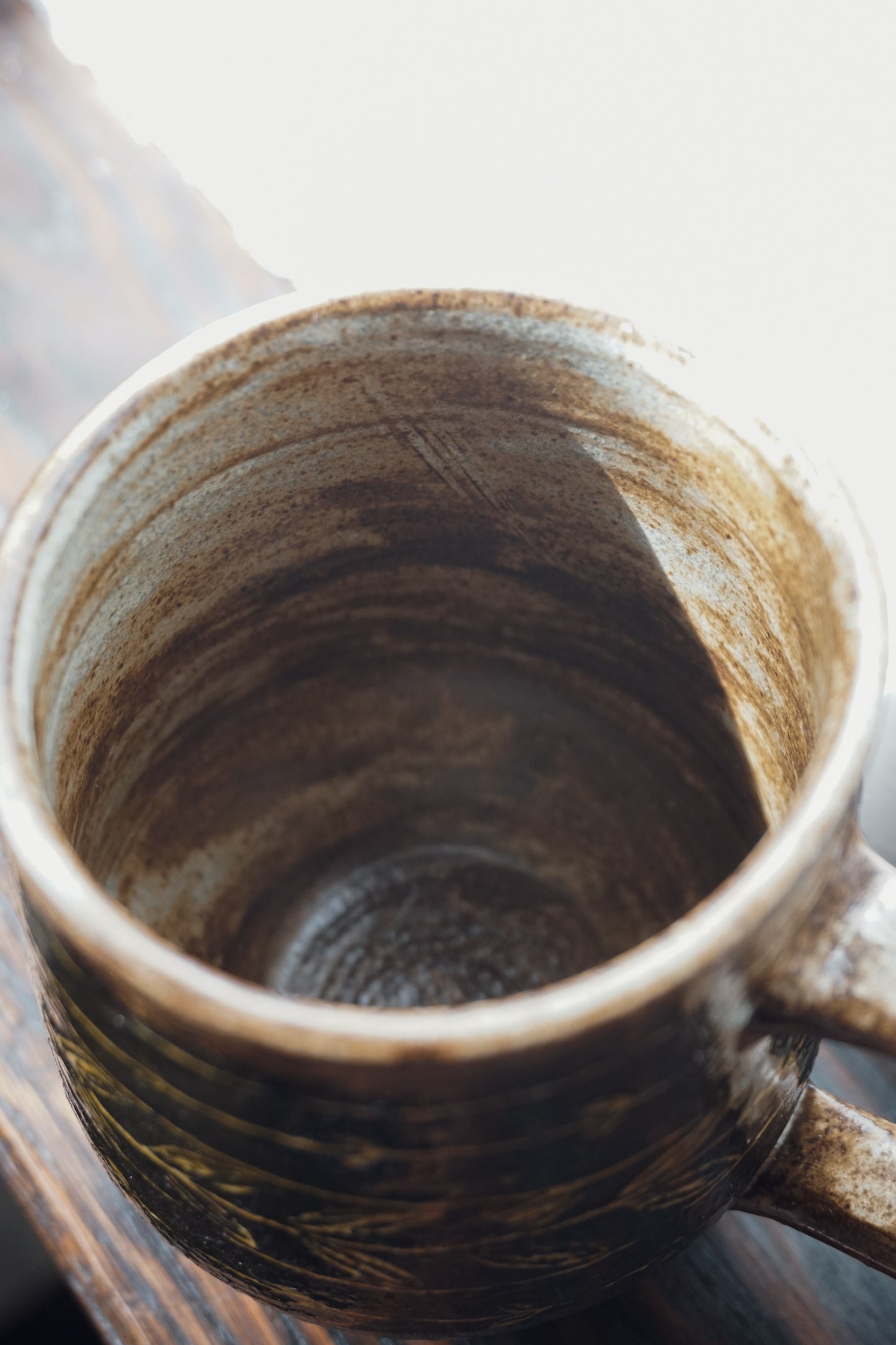 Black Stoneware Vines Mug by Steph Tooley