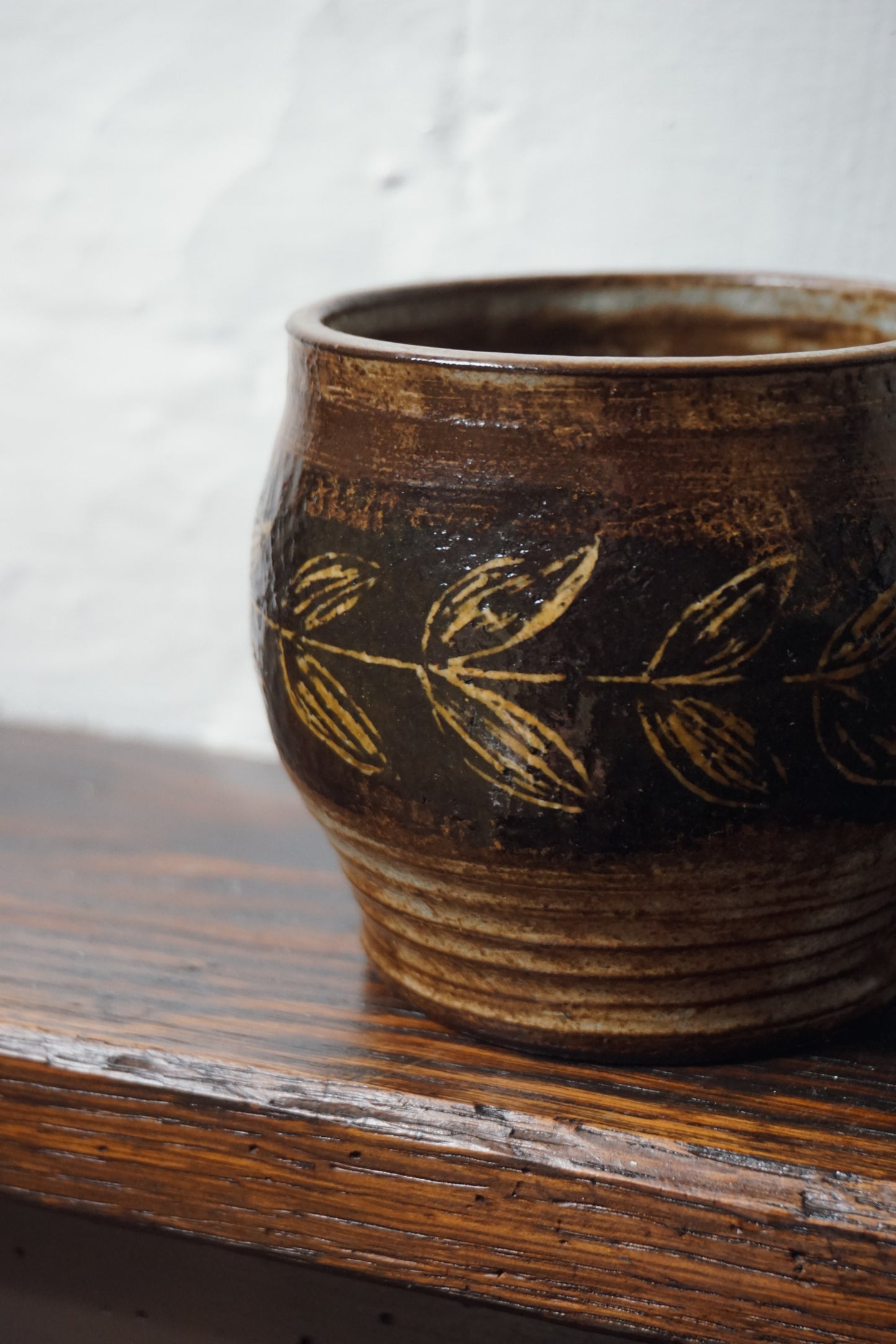 Black Stoneware Leaf Mug by Steph Tooley