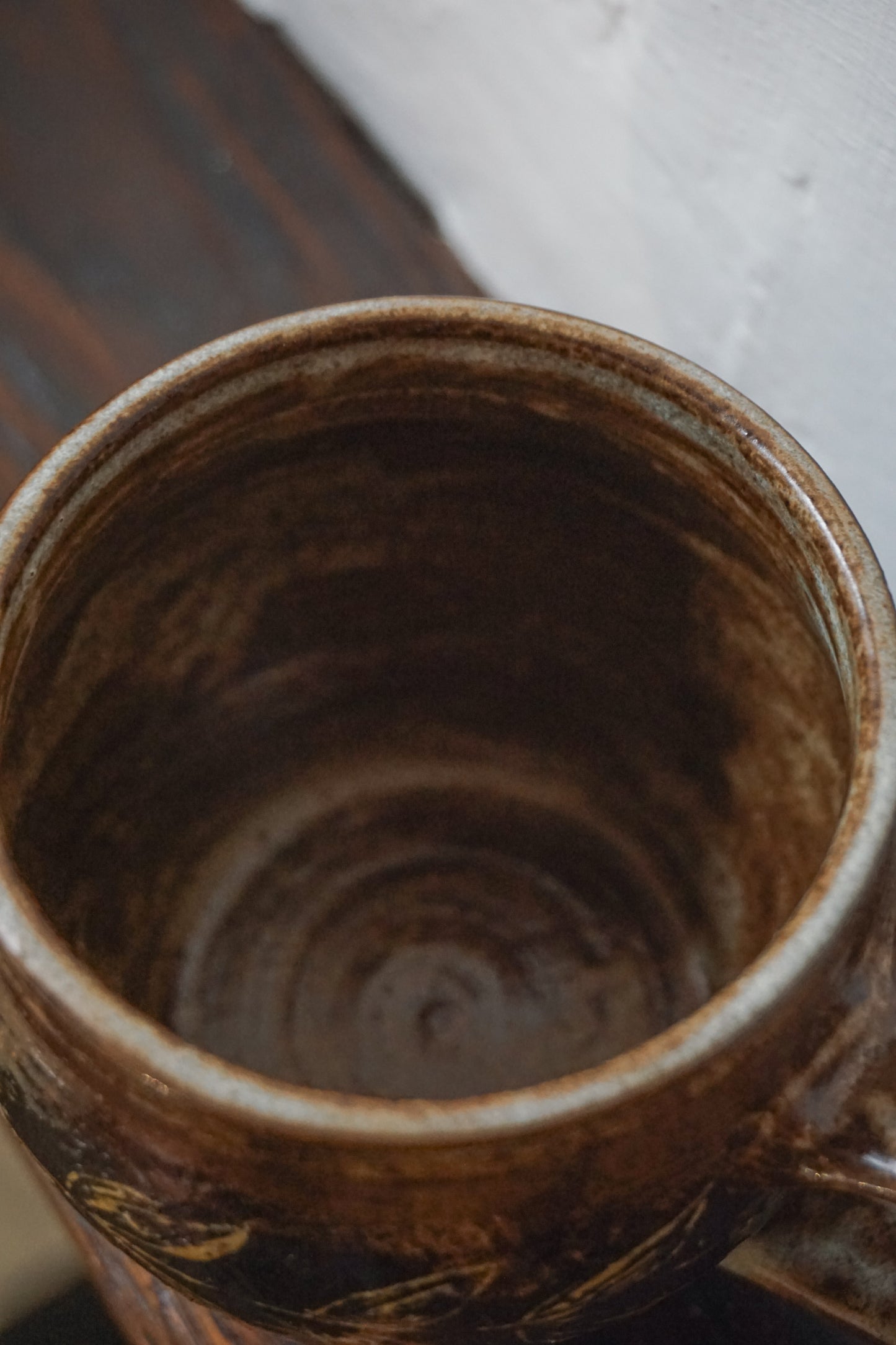 Black Stoneware Leaf Mug by Steph Tooley